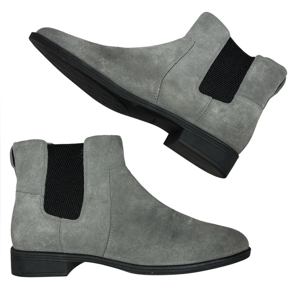Vionic Women’s Alana Suede Bootie Sz 8 Gray Chelsea Slip On Comfort Neutral - Picture 2 of 8